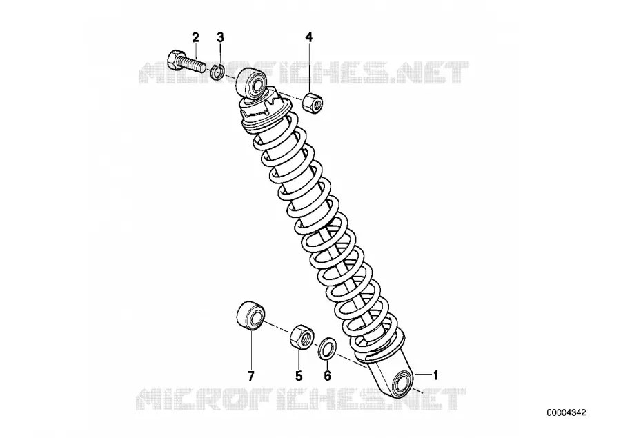 Jambe de suspension arrière BMW Motorrad BMW Motorrad Classic K 100 1989 4 cyl. 2 soup.  K589 (0523,0533)