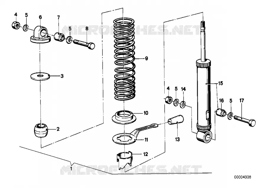 Jambe de suspension arrière BMW Motorrad BMW Motorrad Classic R 75 1976 2V (76-85)  R75
