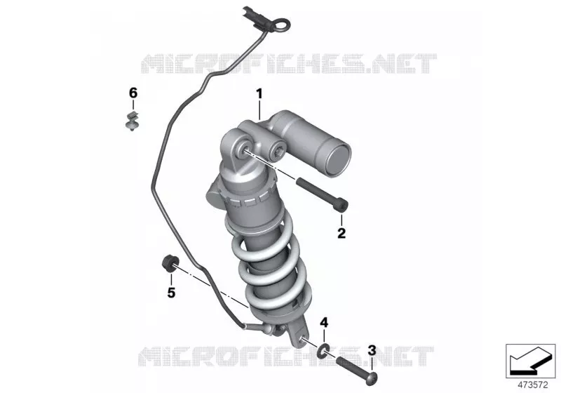 Jambe de suspension arrière BMW Motorrad BMW Motorrad S 1000 2011   K42 (0D01, 0D11)