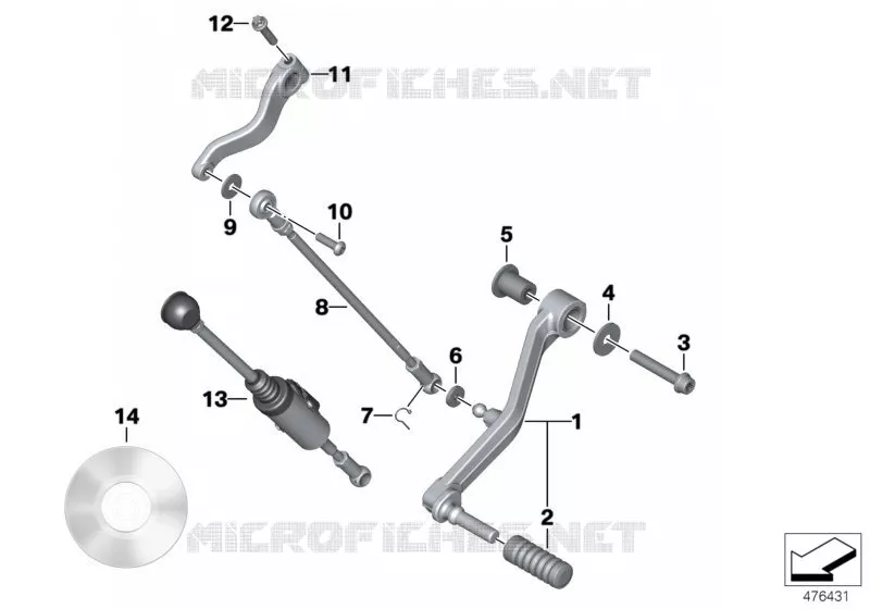 Pcs de cde de vts exterieures/levier BMW Motorrad BMW Motorrad K 1600 2017 6 cyl.  K61 (0F51, 0F53)