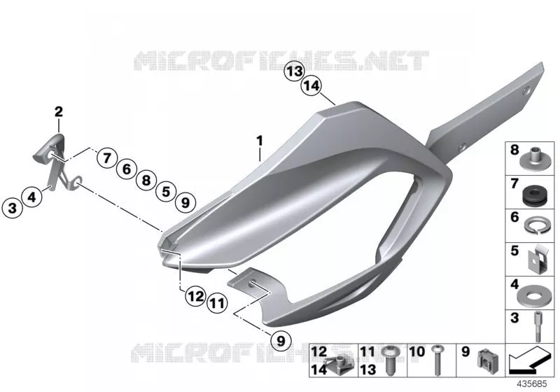 Pièces accolées de spoiler moteur BMW Motorrad BMW Motorrad R 900 2005 K2x  K26 (0367,0387)