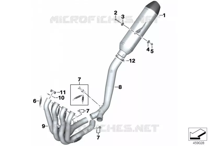 Pièces détachées système échappem. Race BMW Motorrad BMW Motorrad S 1000 2013   K46 (0D10,0D21)