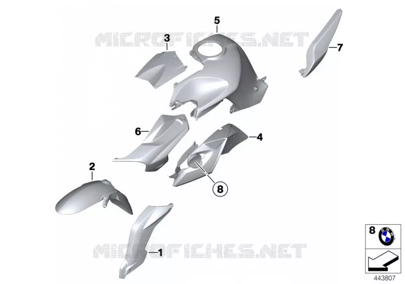 Pièces en appret BMW Motorrad BMW Motorrad K 1300 2007 K4x 4 cyl.  K43 (0518,0519)