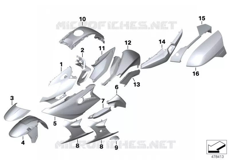 Pièces en appret BMW Motorrad BMW Motorrad K 1600 2015 6 cyl.  K48 (0F01, 0F11)