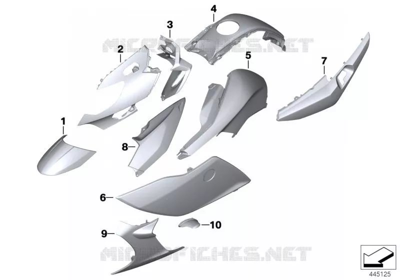 Pièces peintes WNA9 montego-blau mét. BMW Motorrad BMW Motorrad K 1600 2010 6 cyl.  K48 (0601,0611)