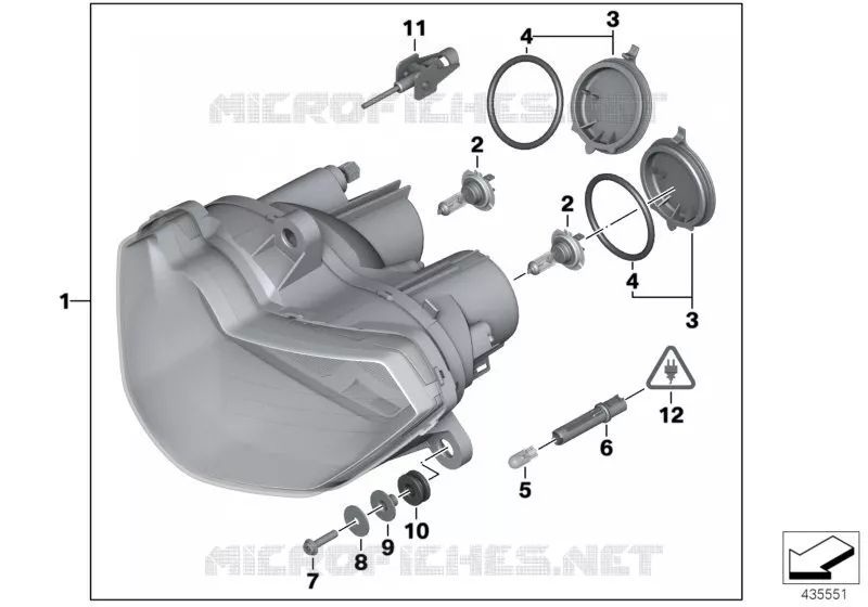 Projecteur BMW Motorrad BMW Motorrad F 800 2015 K7x  K71 (0B53, 0B63)