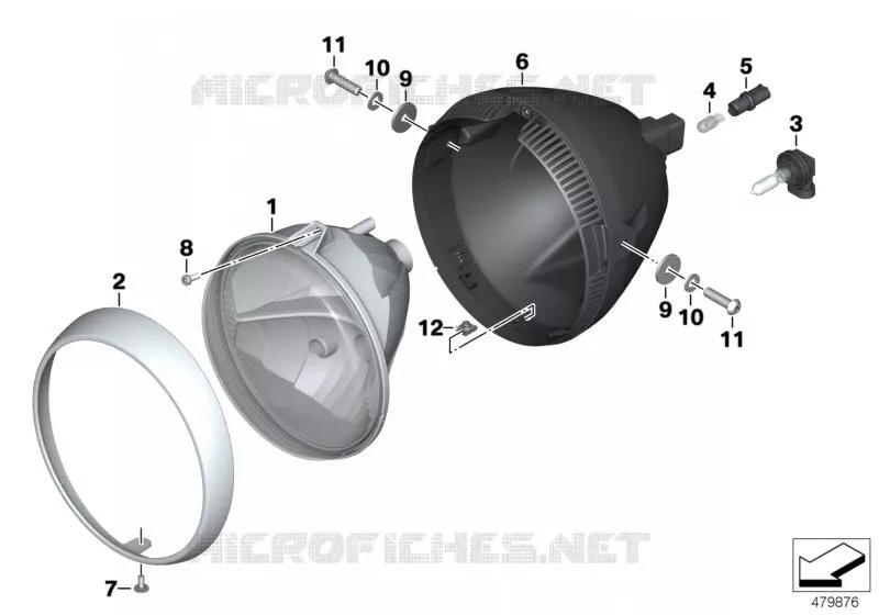 Projecteur BMW Motorrad BMW Motorrad R 1200 2009 K2x  K27 (0400,0490)