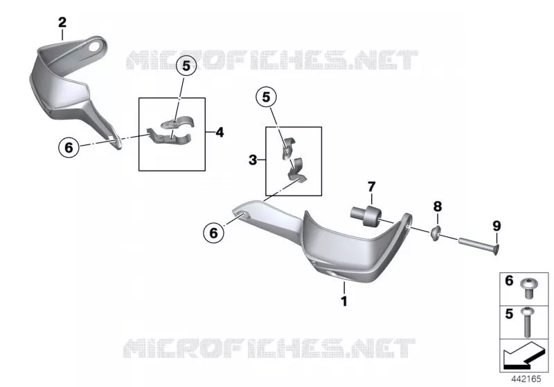 Protection des mains BMW Motorrad BMW Motorrad R 1200 2008 K2x  K25 (0450,0460)