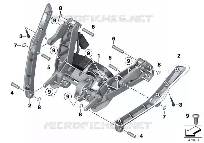 Réglage de pare-brise électrique BMW Motorrad BMW Motorrad K 1600 2015 6 cyl.  K48 (0F01, 0F11)