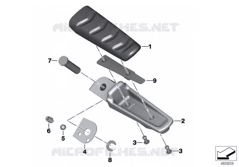 Repose-pied arrière BMW Motorrad BMW Motorrad F 800 2004 K7x  K71 (0216,0226)