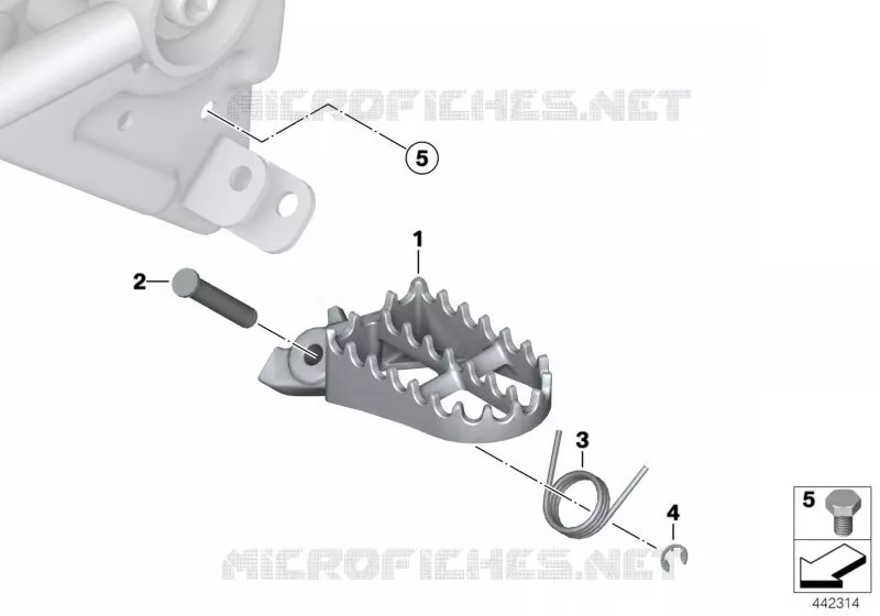 Repose-pied avant BMW Motorrad BMW Motorrad HP2 2006 K2x  K25 (0310,0320)