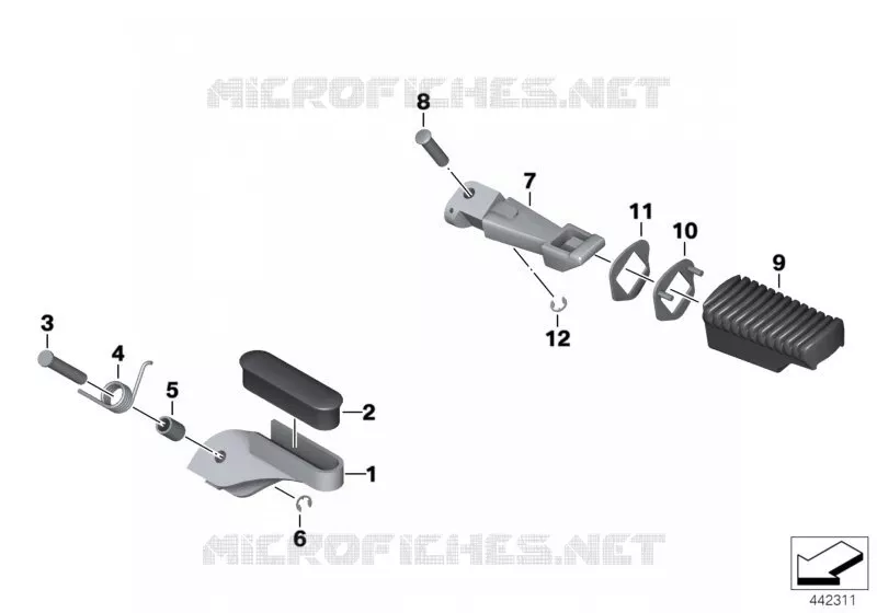 Repose-pied avant/arriere BMW Motorrad BMW Motorrad R 1200 2006 K2x  K25 (0303,0313)