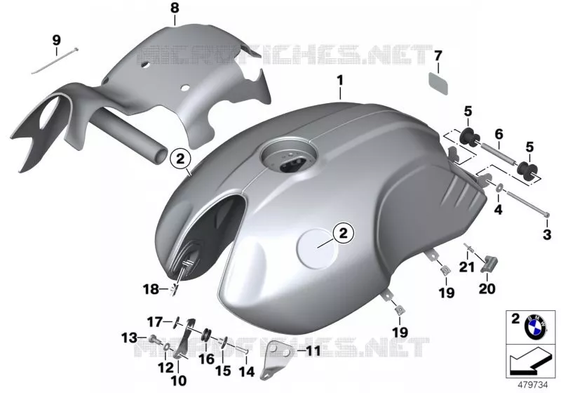 Réservoir carbur. avec tubulure remplis. BMW Motorrad BMW Motorrad R nineT 2015   K22 (0J11, 0J13)