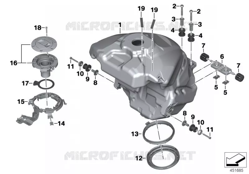 Réservoir de carburant / pièces fixation BMW Motorrad BMW Motorrad S 1000 2014   K49 (0D03, 0D13)