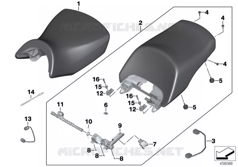 Selle BMW Motorrad BMW Motorrad K 1600 2015 6 cyl.  K48 (0F01, 0F11)