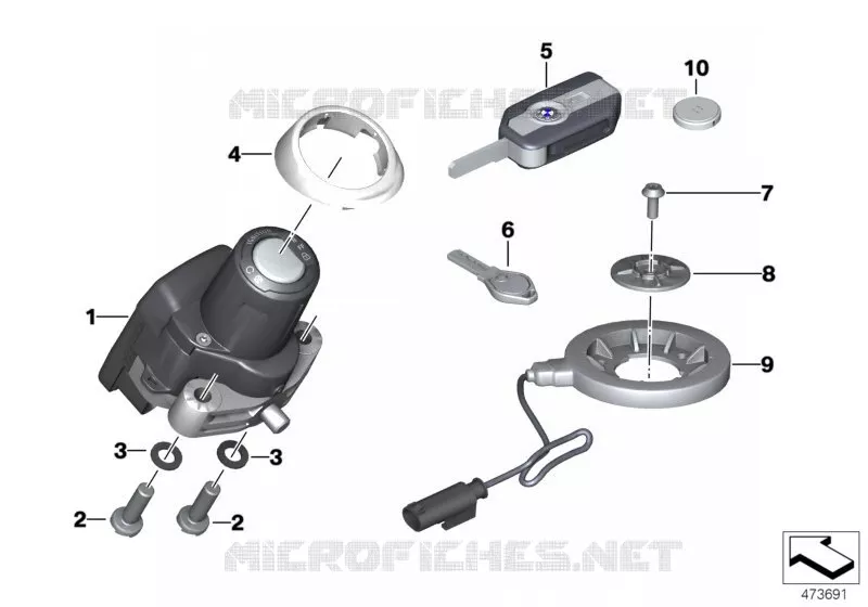 Système de fermeture radiocommandé BMW Motorrad BMW Motorrad K 1600 2010 6 cyl.  K48 (0601,0611)