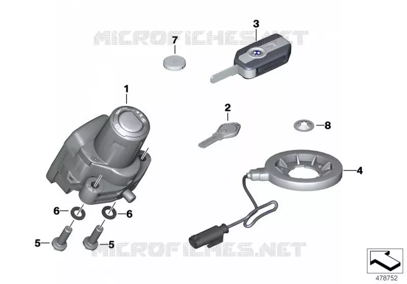 Système de fermeture radiocommandé BMW Motorrad BMW Motorrad R 1250 2018   K54 (0J81, 0J83)
