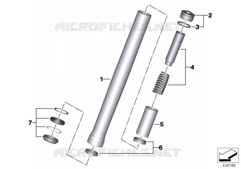 Tube de fourche BMW Motorrad BMW Motorrad F 800 2015 K7x  K73 (0B54, 0B64)