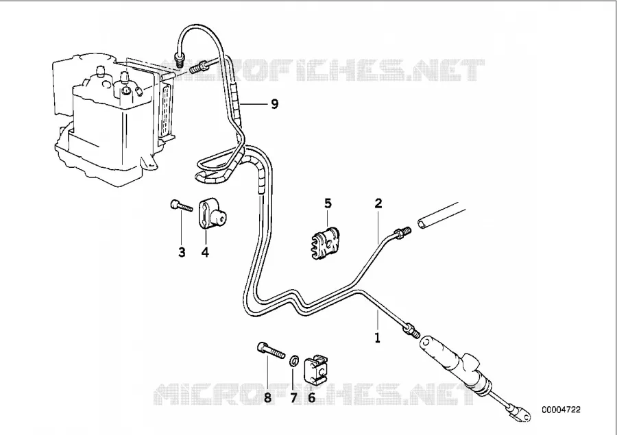 Tuyau de frein arrière ABS BMW Motorrad BMW Motorrad R 1100 1993 4V  259R (0402,0407)