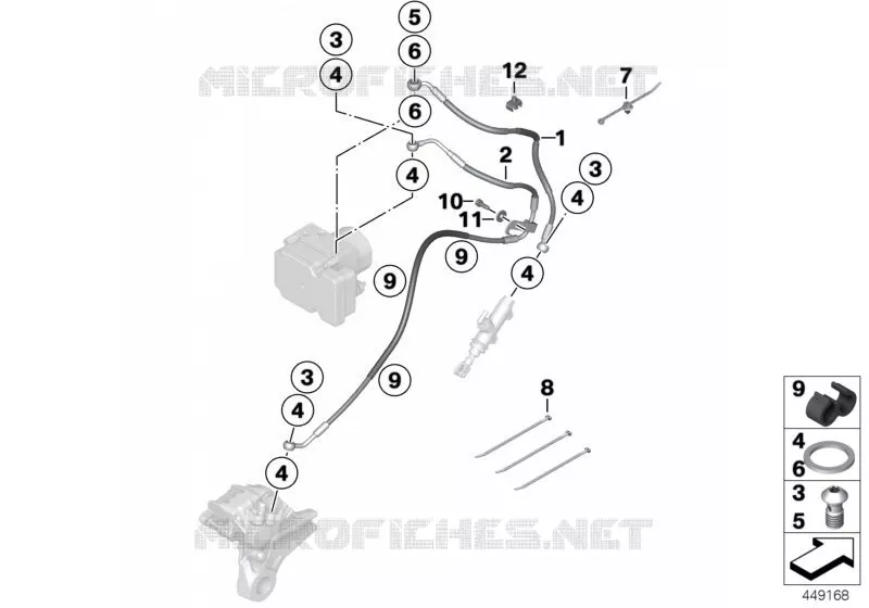 Tuyau de frein arrière ABS BMW Motorrad BMW Motorrad S 1000 2010   K46 (0524,0534)