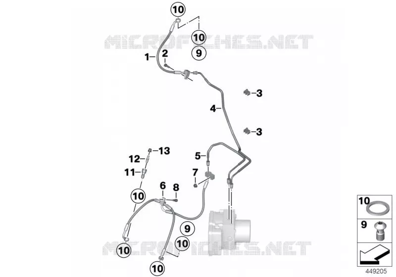Tuyau de frein avant BMW Motorrad BMW Motorrad K 1600 2010 6 cyl.  K48 (0601,0611)