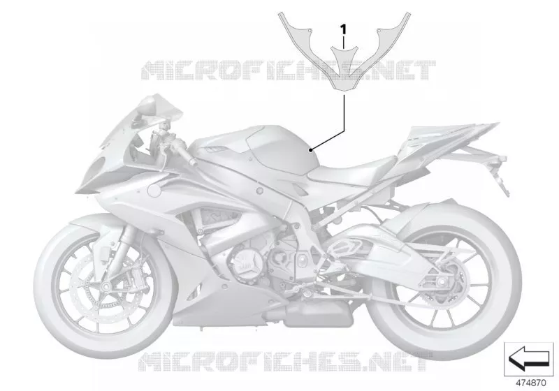 autocollant réservoir de carburant BMW Motorrad BMW Motorrad S 1000 2015   K46 (0D50, 0D60)