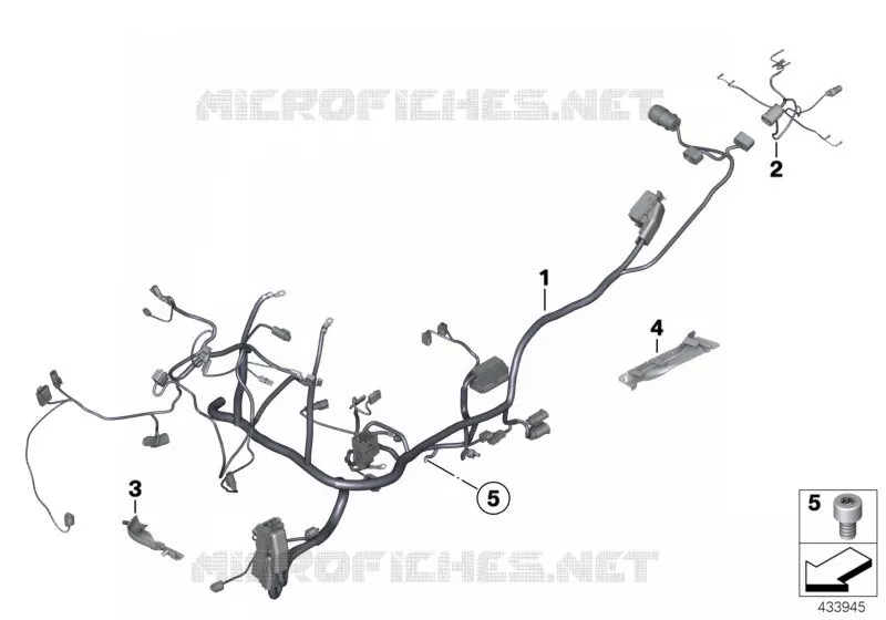 faisceau principal / faisceau partie AR BMW Motorrad BMW Motorrad K 1200 2003 K4x 4 cyl.  K40 (0581,0591)