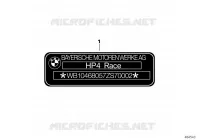 Plaque signalétique pour BMW Motorrad HP4 Race à partir de 2017
