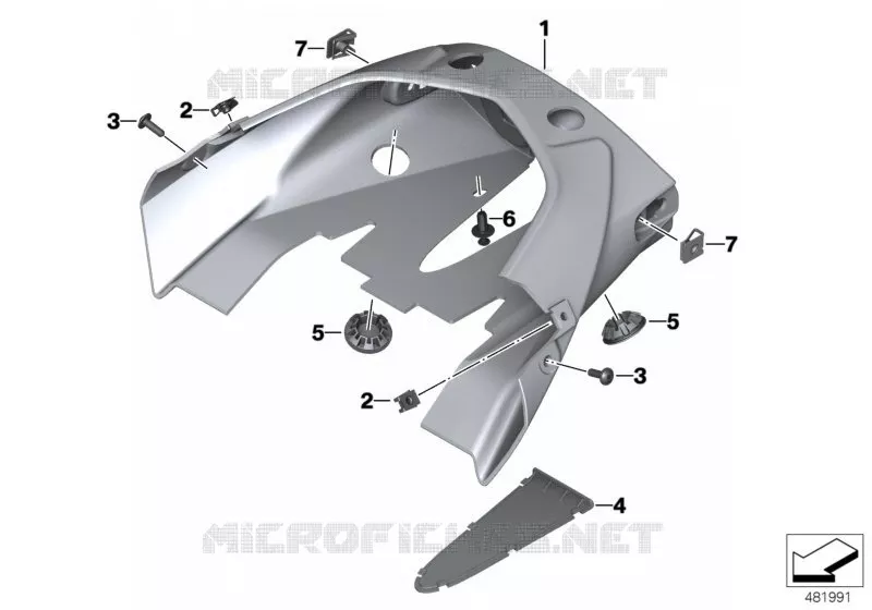 Cache arrière central BMW Motorrad BMW Motorrad F 800 2013 K7x  K73 (0B04, 0B14)