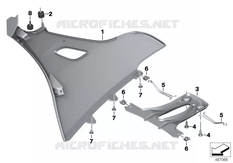 Cache-radiateur BMW Motorrad BMW Motorrad K 1600 2017 6 cyl.  K61 (0F51, 0F53)