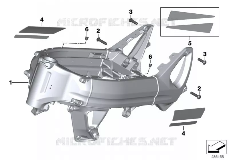 Cadre avant BMW Motorrad BMW Motorrad F 800 2011 K7x  K71 (0B03, 0B13)