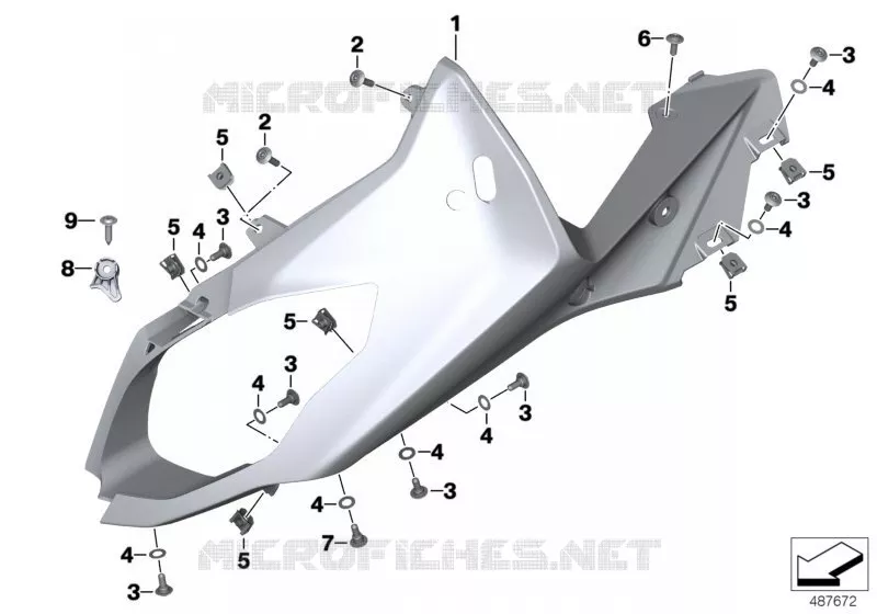 Carénage de tête de fourche BMW Motorrad BMW Motorrad R 1200 2014 K5x  K54 (0A05, 0A15)