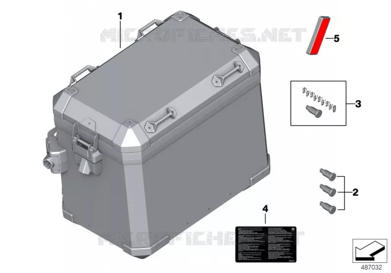 Coffre alu BMW Motorrad BMW Motorrad R 1200 2015 K5x  K50 (0A51, 0A61)