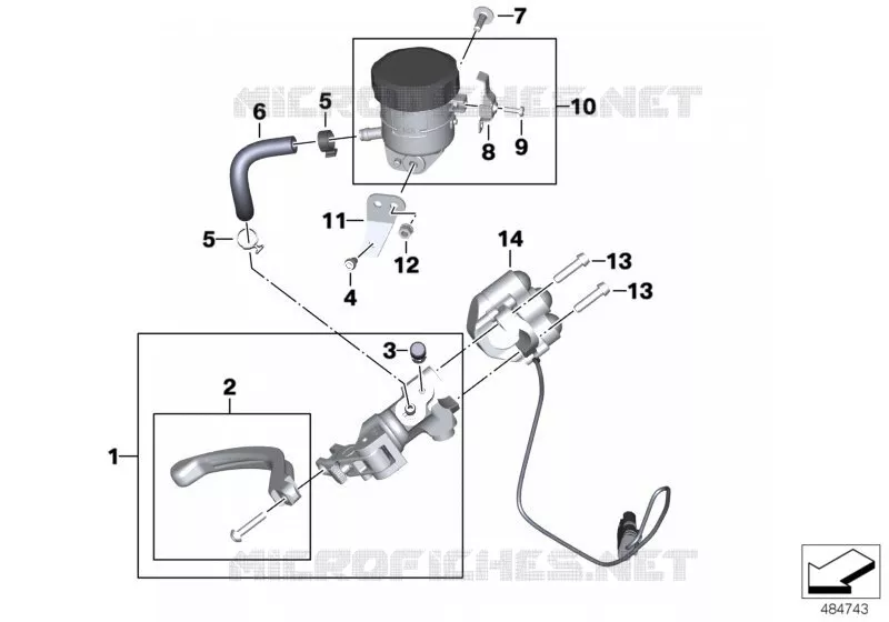 Commande de poignée de frein BMW Motorrad BMW Motorrad HP4 2017   K60 (0E31, 0E33)