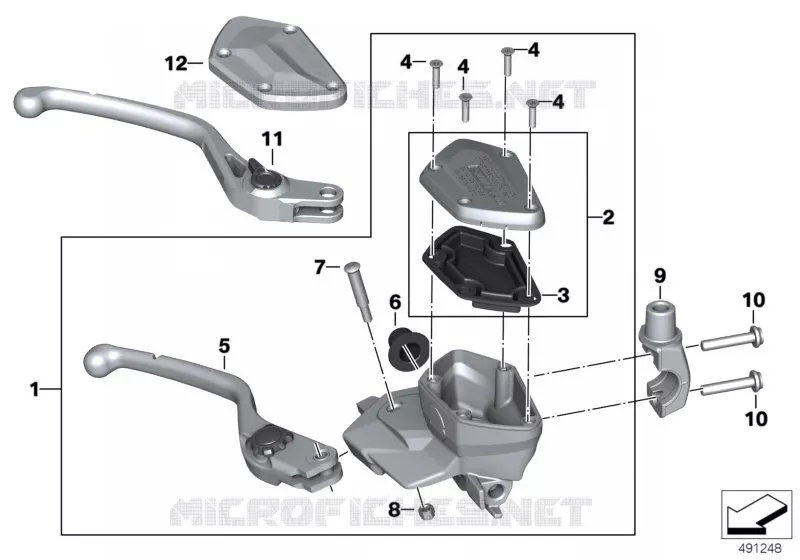 Commande de poignée de frein BMW Motorrad BMW Motorrad R 1200 2011 K5x  K50 (0A01, 0A11)