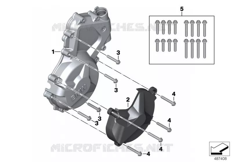 Couvercle de boîte gauche BMW Motorrad BMW Motorrad HP4 2017   K60 (0E31, 0E33)