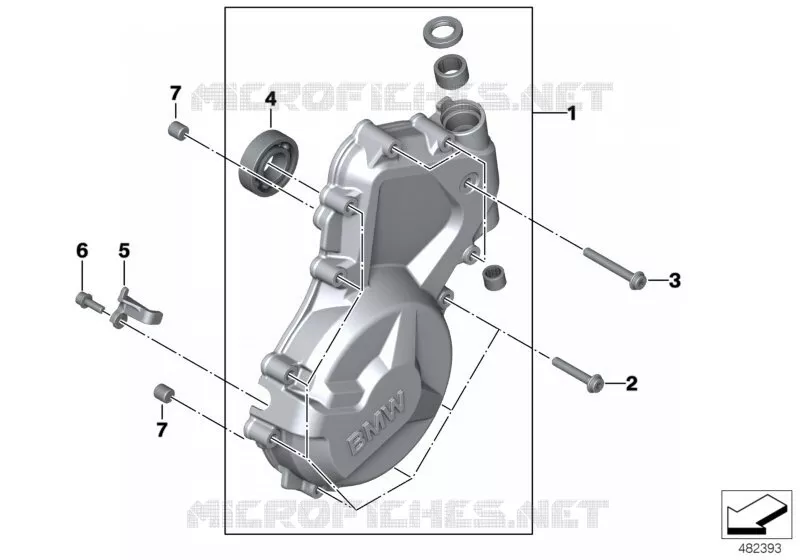 Couvercle de carter de moteur gauche BMW Motorrad BMW Motorrad S 1000 2015   K46 (0D50, 0D60)