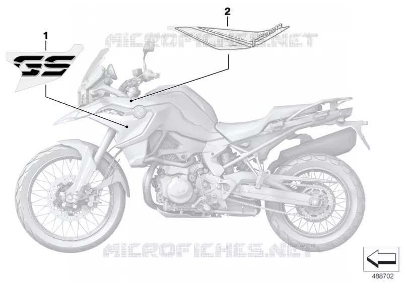 Etiquette adhésive BMW Motorrad BMW Motorrad F 850 2016   K81 (0B09, 0B19)