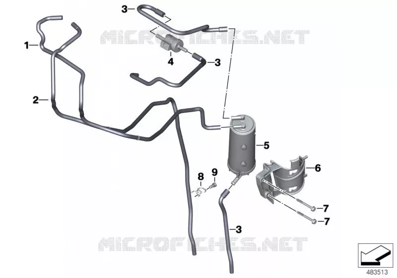 Filtre a charbon act./aeration carburant BMW Motorrad BMW Motorrad F 850 2016   K81 (0B09, 0B19)