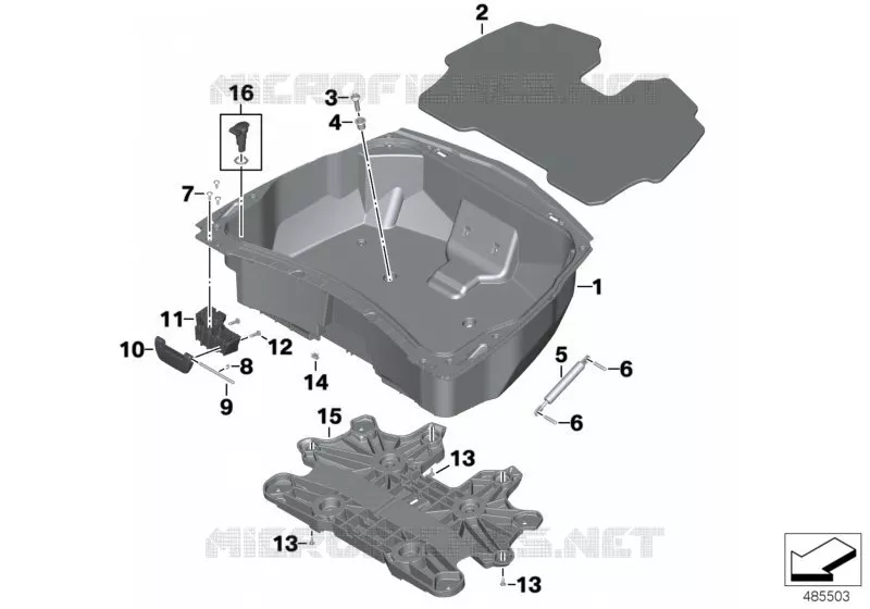 Fond de topcase BMW Motorrad BMW Motorrad K 1600 2017 6 cyl.  K61 (0F51, 0F53)