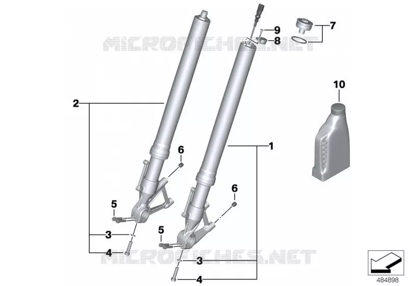 Fourche telescopique BMW Motorrad BMW Motorrad S 1000 2016   K47 (0D52, 0D62)