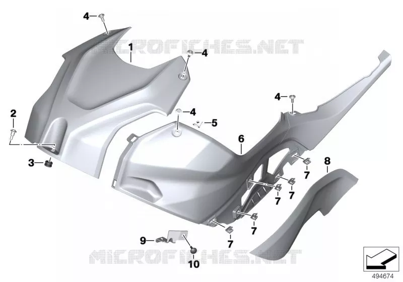 Garniture de réservoir de carburant BMW Motorrad BMW Motorrad S 1000 2018   K67 (0E21, 0E23)