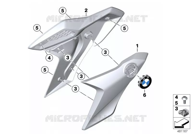 Garniture latérale avant pièce brute BMW Motorrad BMW Motorrad G 310 2016   K02 (0G02, 0G12)