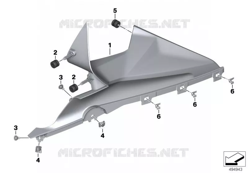 Garniture latérale supérieure BMW Motorrad BMW Motorrad S 1000 2018   K67 (0E21, 0E23)