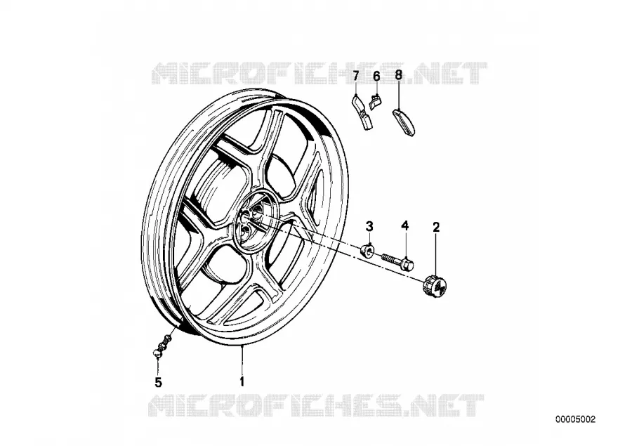 Jante en fonte AR BMW Motorrad BMW Motorrad Classic K 75 1985 3 cyl.  K569 (0563,0572)