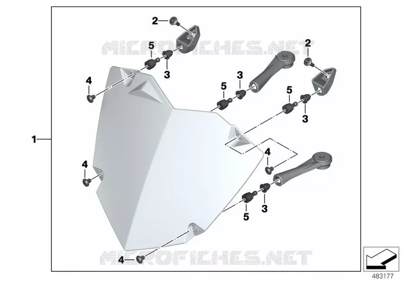 Jeu grille de protection de phare BMW Motorrad BMW Motorrad R 1200 2015 K5x  K50 (0A51, 0A61)