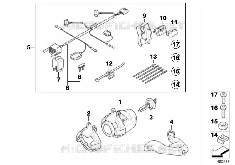 Kit Projecteurs Additionnels BMW Motorrad BMW Motorrad R 1200 2008 K2x  K25 (0450,0460)