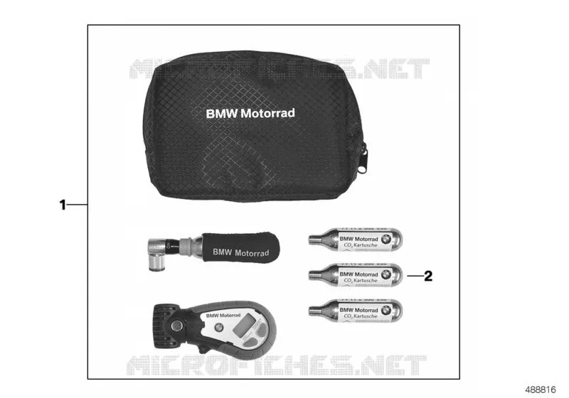Kit de voyage press.de gonfl.des pneus BMW Motorrad BMW Motorrad F 800 2011 K7x  K71 (0B03, 0B13)