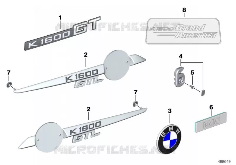 Monogramme BMW Motorrad BMW Motorrad K 1600 2015 6 cyl.  K48 (0F01, 0F11)