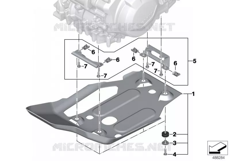 Moteur pare-moteur aluminium BMW Motorrad BMW Motorrad F 850 2016   K81 (0B09, 0B19)